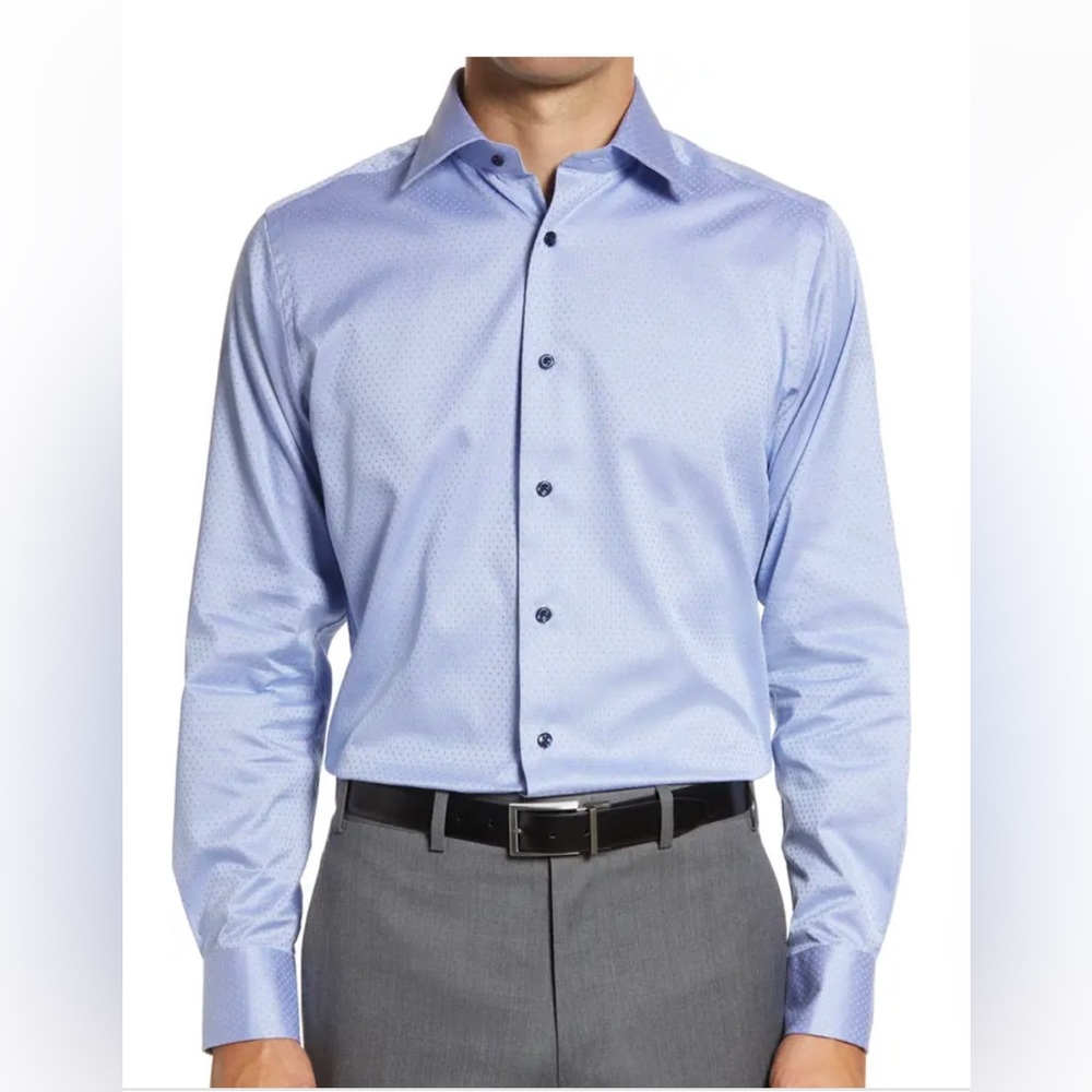 Trim Fit Geometric Dress Shirt